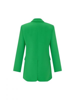 Куртка на пуговицах с карманами из крепа Whenever Company зеленая