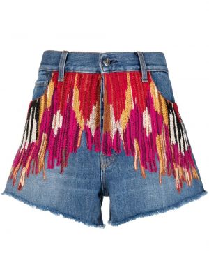 Brodert jeans-shorts Etro blå