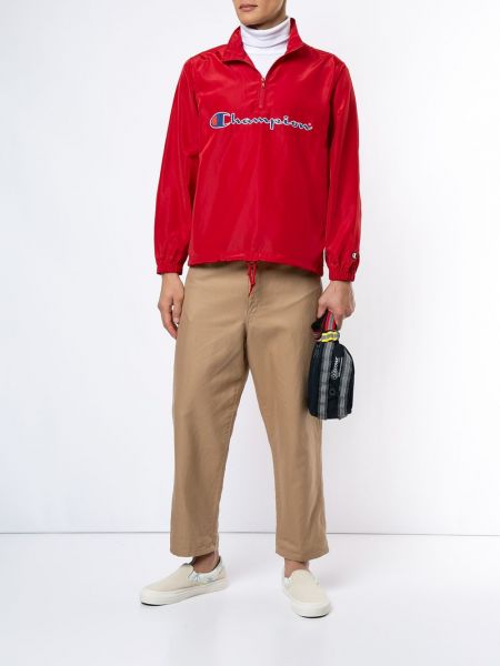 Jersey con cremallera de tela jersey Supreme rojo