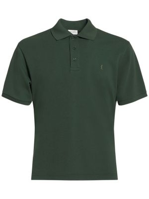 Medvilninis polo marškinėliai Saint Laurent žalia
