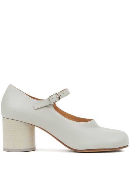 Leder riemchenpumps Maison Margiela grau