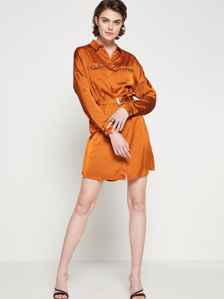 Sukienka koszulowa Guess pomarańczowa