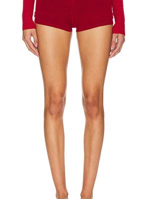Pantalones cortos de terciopelo‏‏‎ Frankies Bikinis rojo
