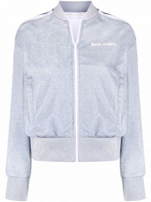 Giacca bomber con stampa Palm Angels grigio