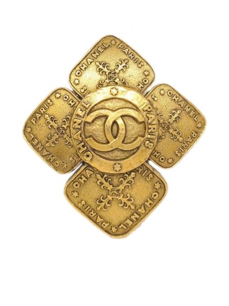 Placată cu aur brosa Chanel Pre-owned auriu