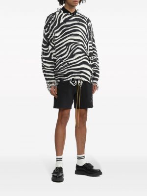 Saplēsti džemperis ar apdruku ar zebras rakstu R13