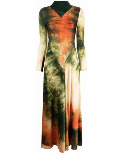Vestido largo con estampado con estampado abstracto A.n.g.e.l.o. Vintage Cult verde