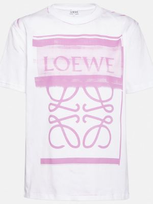 Bombažna majica Loewe roza