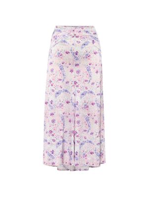 Midi suknja s cvjetnim printom od jersey Rabanne ljubičasta