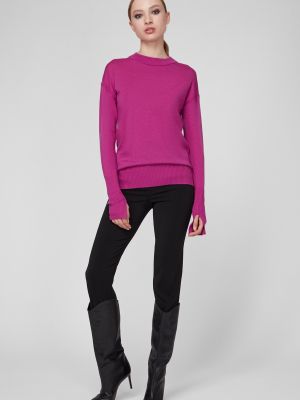 Шерстяной пуловер Patrizia Pepe фиолетовый