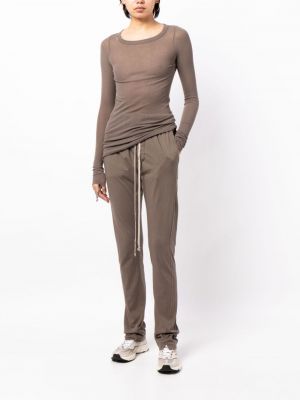 Spodnie sportowe slim fit bawełniane Rick Owens Drkshdw brązowe