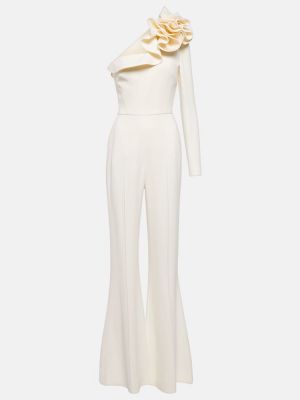 Φλοράλ ολόσωμη φόρμα Elie Saab λευκό