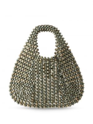 Shopper kabelka s korálky Aranaz šedá