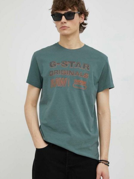 Със звездички тениска с дълъг ръкав с принт G-star Raw