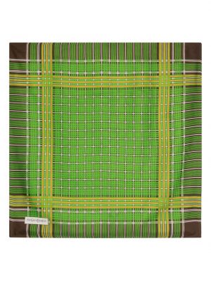 Кариран копринен шал Saint Laurent Pre-owned зелено