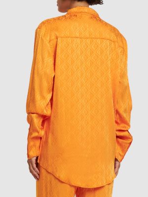 Žakárová saténová košile Marine Serre oranžová