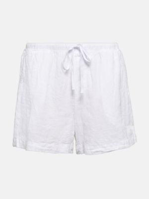 Shorts en lin en velours Velvet blanc