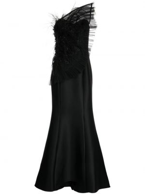 Вечерна рокля с пера Badgley Mischka черно