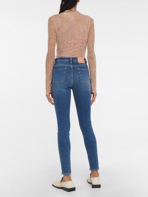 Skinny fit džínsy s vysokým pásom Acne Studios modrá