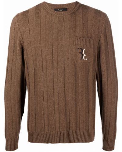 Jersey con bordado de tela jersey Billionaire marrón