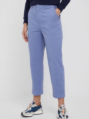 Jednobarevné kalhoty s vysokým pasem Gap fialové