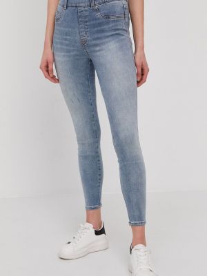 Bavlněné skinny džíny s vysokým pasem Spanx - modrá
