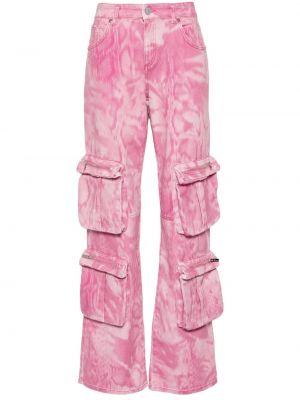 Maskáčové džíny s potiskem Blumarine růžové