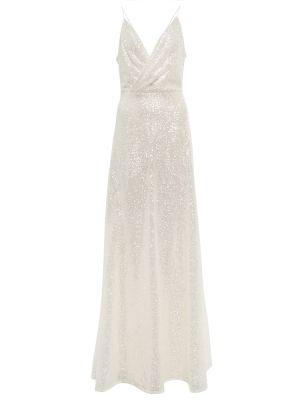 Μάξι φόρεμα από τούλι Costarellos λευκό