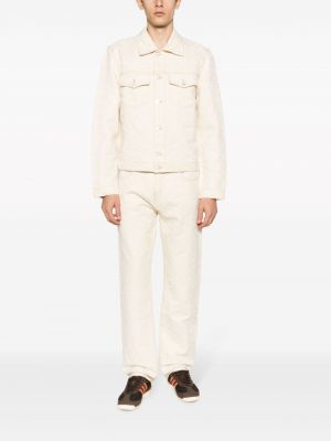 Žakárové straight fit džíny Casablanca bílé