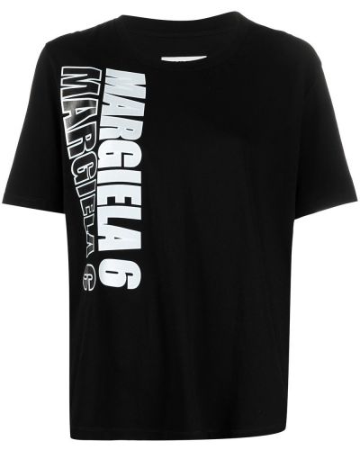 Camiseta con estampado Mm6 Maison Margiela negro