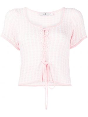 Haut à carreaux en tricot B+ab rose