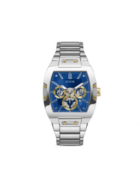 Armbanduhr aus edelstahl Guess Usa blau