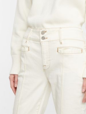 Bootcut džínsy s vysokým pásom Frame biela