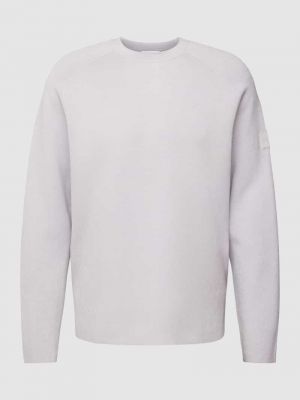 Dzianinowy sweter Ck Calvin Klein srebrny