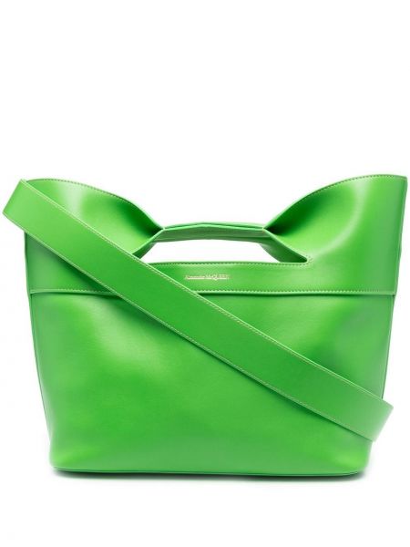 Шопинг чанта с панделка Alexander Mcqueen зелено