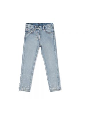 Niebieskie proste jeansy Monnalisa