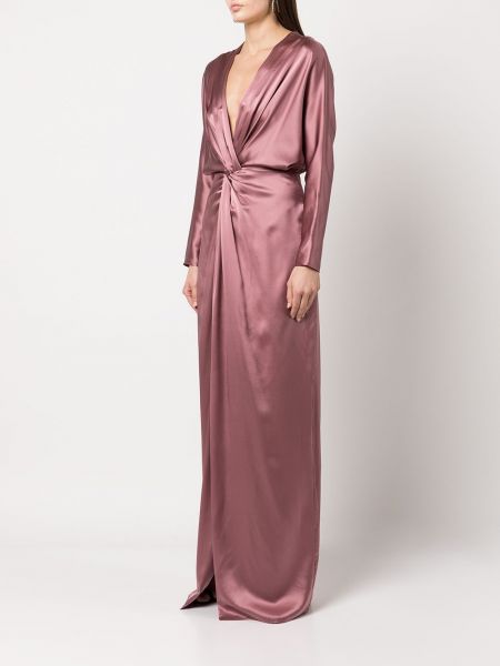 Jedwabna sukienka wieczorowa Michelle Mason różowa
