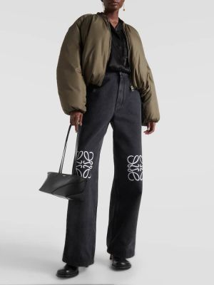 Voľné džínsy s vysokým pásom Loewe čierna