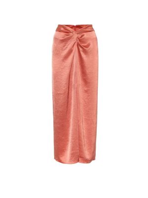 Saténové midi sukně Nanushka růžové