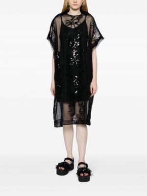 Sukienka koktajlowa z cekinami Simone Rocha czarna