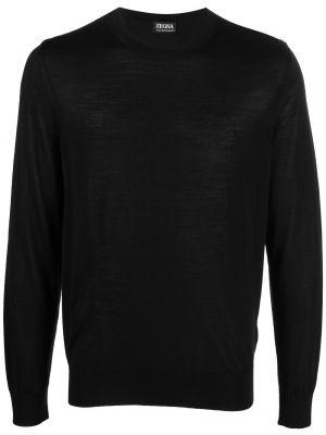 Volneni pulover Zegna črna