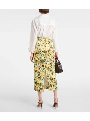 Midi suknja s cvjetnim printom Emilia Wickstead zelena