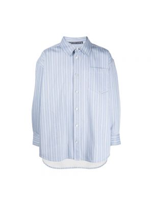 Koszula w paski oversize Alexander Wang niebieska