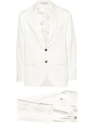 Hedvábný oblek Brunello Cucinelli bílý
