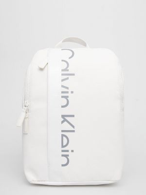Plecak z printem Calvin Klein, biały