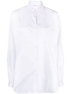 Памучна риза с дантела Ermanno Scervino бяло