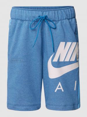Dzianinowe szorty z nadrukiem Nike niebieskie