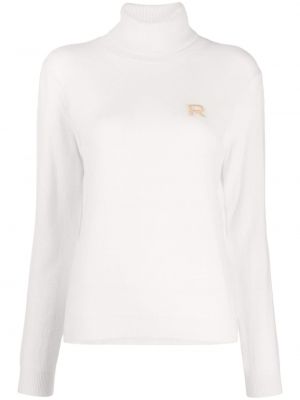 Плетен пуловер Rochas бяло