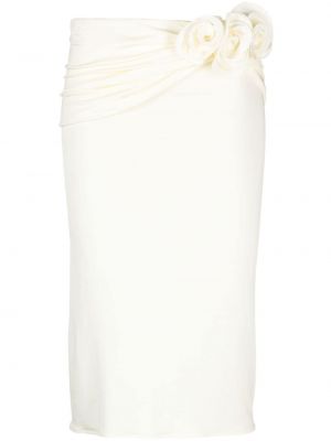 Spódnica ołówkowa w kwiatki Magda Butrym biała