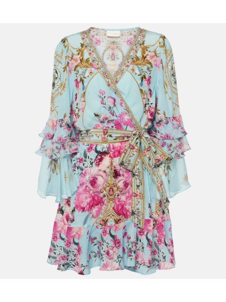 Virágos selyem ruha Camilla